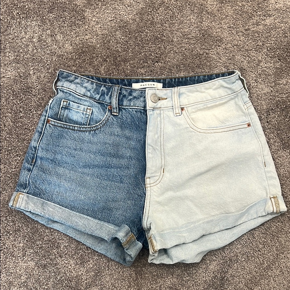 PacSun Contrast Blue and White Jean Shorts